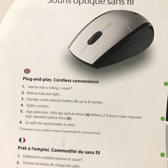 Logitech LX5 Cordless Button  Scroll Optical Mouse - Picture 10 of 16